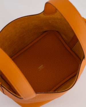 *HOT* Hermès Picotin Lock Bag 18cm in Orange Clemence Leather with Gold Hardware