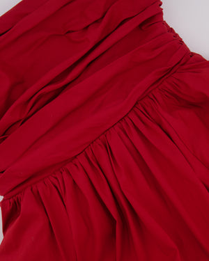 Reformation Red Maxi Dress with Pockets and Ruched Detail Size US 8 (UK 10)