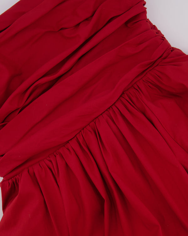 Reformation Red Maxi Dress with Pockets and Ruched Detail Size US 8 (UK 10)