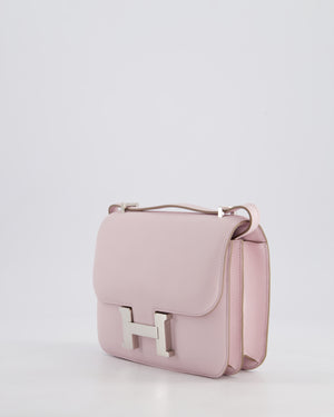 *FIRE PRICE* Hermès Constance III Mini 18cm Miroir Bag in Pauve Pale Swift Leather with Palladium Hardware