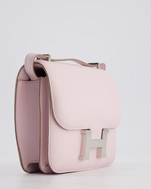 *FIRE PRICE* Hermès Constance III Mini 18cm Miroir Bag in Pauve Pale Swift Leather with Palladium Hardware