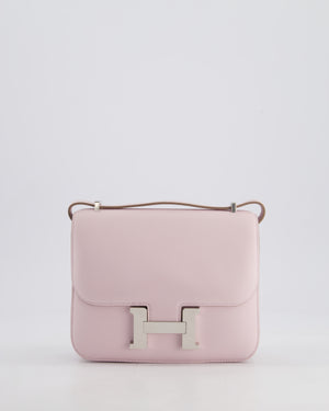 *FIRE PRICE* Hermès Constance III Mini 18cm Miroir Bag in Pauve Pale Swift Leather with Palladium Hardware