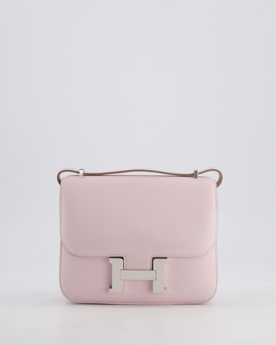 *FIRE PRICE* Hermès Constance III Mini 18cm Miroir Bag in Pauve Pale Swift Leather with Palladium Hardware