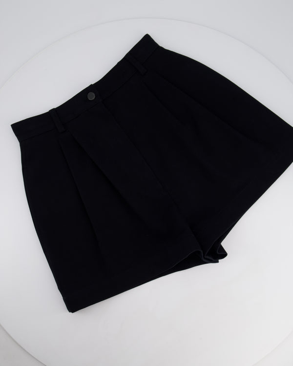 Alaia Black Tailored High Waist Cotton Shorts Size FR 38 (UK 10)