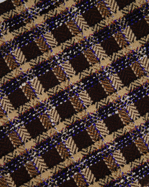Gucci Brown Wool Houndstooth Mini Skirt with Metallic Thread Detail Size IT 38 (UK 6)