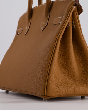 Hermès Birkin Bag 30cm Retourne in Gold Togo Leather with Palladium Hardware