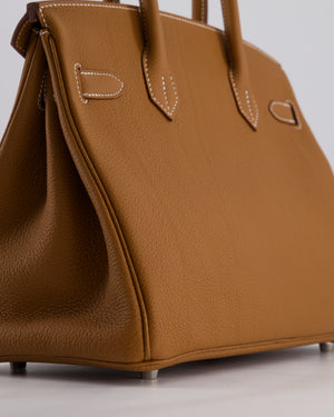 Hermès Birkin Bag 30cm Retourne in Gold Togo Leather with Palladium Hardware