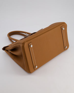 Hermès Birkin Bag 30cm Retourne in Gold Togo Leather with Palladium Hardware