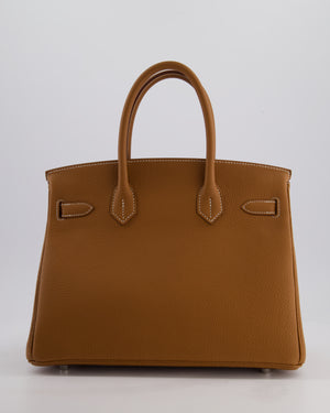 Hermès Birkin Bag 30cm Retourne in Gold Togo Leather with Palladium Hardware