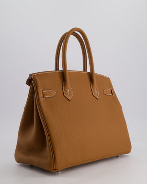 Hermès Birkin Bag 30cm Retourne in Gold Togo Leather with Palladium Hardware