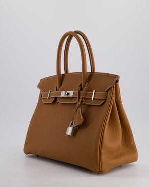 Hermès Birkin Bag 30cm Retourne in Gold Togo Leather with Palladium Hardware