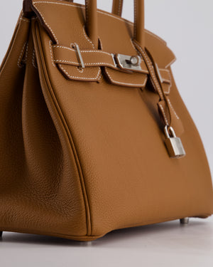 Hermès Birkin Bag 30cm Retourne in Gold Togo Leather with Palladium Hardware