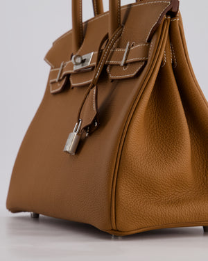 Hermès Birkin Bag 30cm Retourne in Gold Togo Leather with Palladium Hardware