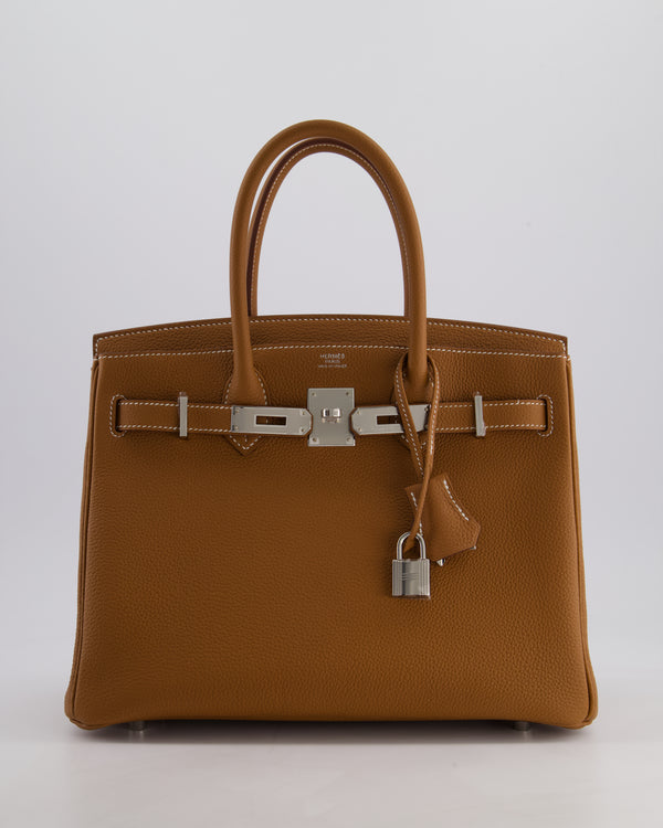 Hermès Birkin Bag 30cm Retourne in Gold Togo Leather with Palladium Hardware