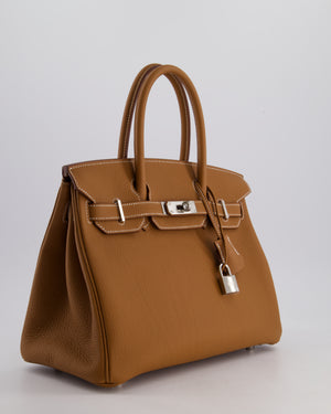 Hermès Birkin Bag 30cm Retourne in Gold Togo Leather with Palladium Hardware