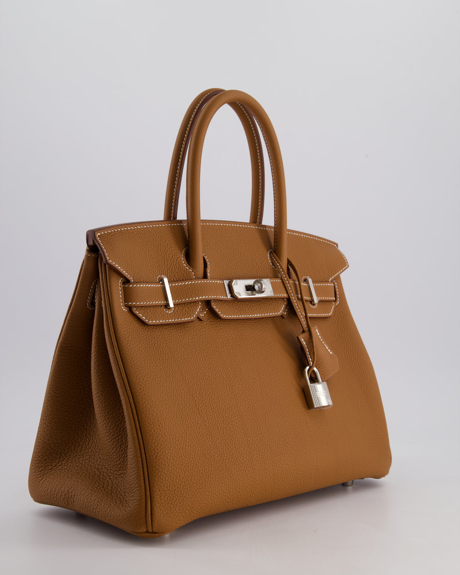 Hermès Birkin Bag 30cm Retourne in Gold Togo Leather with Palladium Hardware