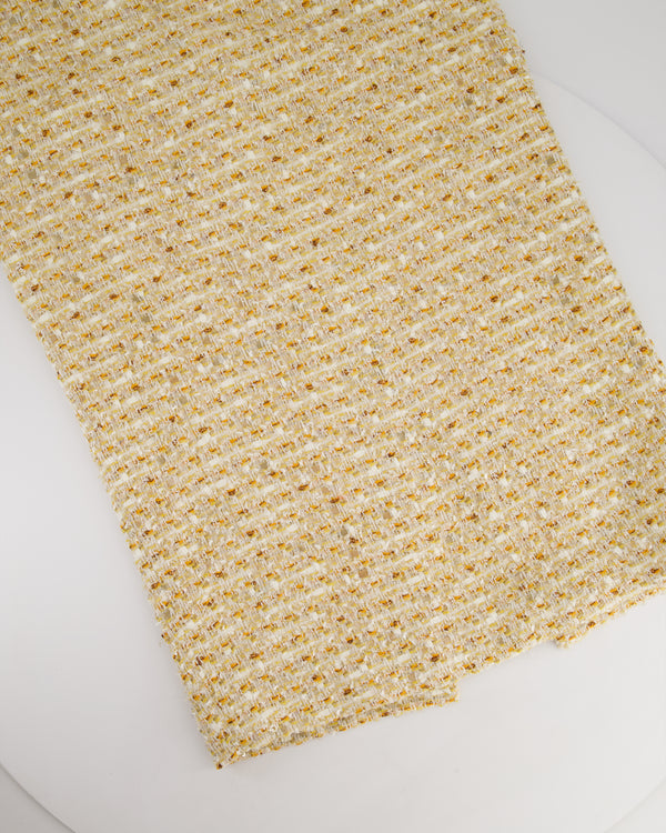 Alessandra Rich Beige, Yellow and Orange Tweed Midi Skirt Size IT 40 (UK 8)