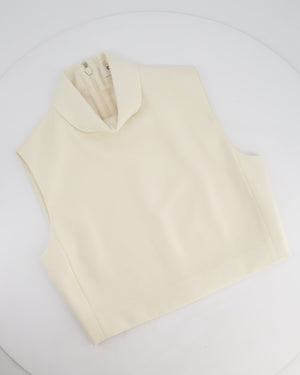 Celine Cream Cropped Cashmere High-Neck Top Size FR 36 (UK 8)