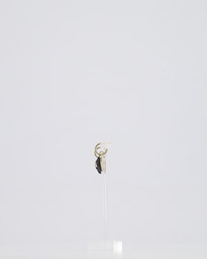 *HOT* Chanel 23A Champagne & Black CC Heart Pendant Earrings