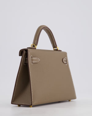 *HOT* Hermes Mini Kelly II 20cm in Etoupe Epsom Leather with Gold Hardware