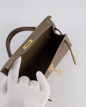 *HOT* Hermes Mini Kelly II 20cm in Etoupe Epsom Leather with Gold Hardware