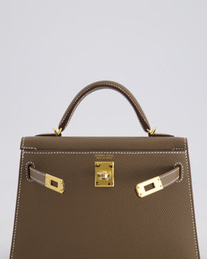 *HOT* Hermes Mini Kelly II 20cm in Etoupe Epsom Leather with Gold Hardware