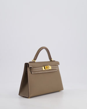 *HOT* Hermes Mini Kelly II 20cm in Etoupe Epsom Leather with Gold Hardware