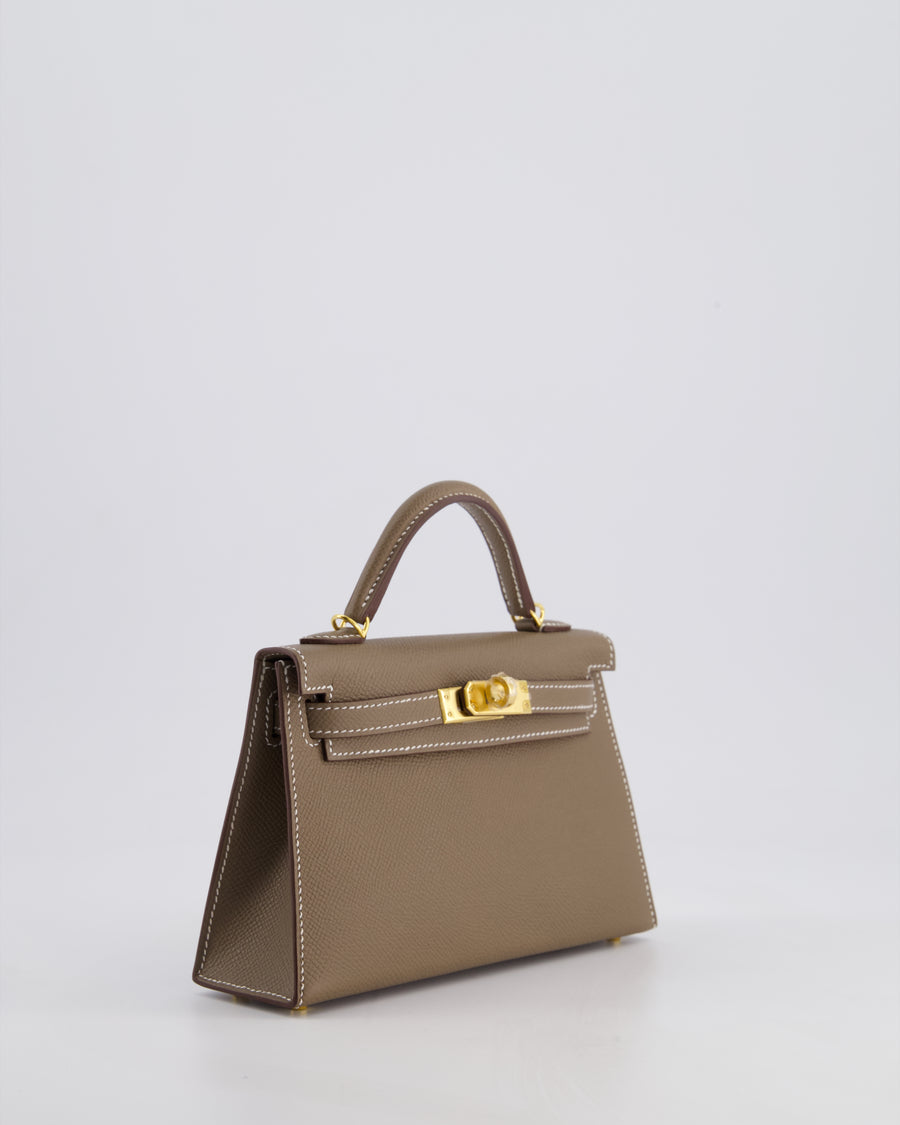 *HOT* Hermes Mini Kelly II 20cm in Etoupe Epsom Leather with Gold Hardware