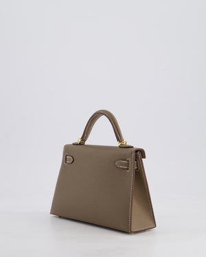 *HOT* Hermes Mini Kelly II 20cm in Etoupe Epsom Leather with Gold Hardware