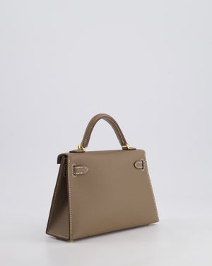 *HOT* Hermes Mini Kelly II 20cm in Etoupe Epsom Leather with Gold Hardware