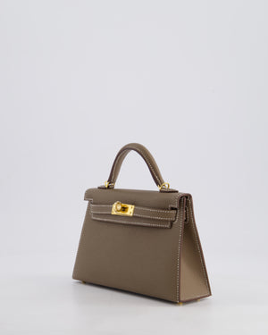 *HOT* Hermes Mini Kelly II 20cm in Etoupe Epsom Leather with Gold Hardware