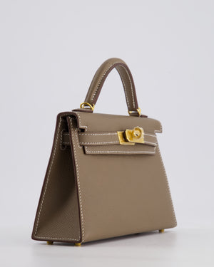 *HOT* Hermes Mini Kelly II 20cm in Etoupe Epsom Leather with Gold Hardware
