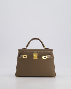 *HOT* Hermes Mini Kelly II 20cm in Etoupe Epsom Leather with Gold Hardware