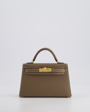 *HOT* Hermes Mini Kelly II 20cm in Etoupe Epsom Leather with Gold Hardware