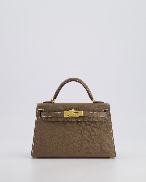 *HOT* Hermes Mini Kelly II 20cm in Etoupe Epsom Leather with Gold Hardware