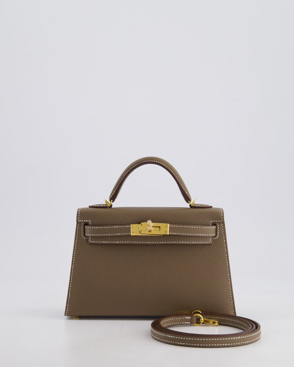 *HOT* Hermes Mini Kelly II 20cm in Etoupe Epsom Leather with Gold Hardware