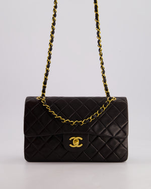 *STUNNING VINTAGE* Chanel Vintage Small Classic Double Flap Bag in Lambskin Leather with 24k Gold Hardware