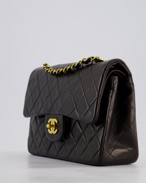 *STUNNING VINTAGE* Chanel Vintage Small Classic Double Flap Bag in Lambskin Leather with 24k Gold Hardware