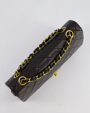 *STUNNING VINTAGE* Chanel Vintage Small Classic Double Flap Bag in Lambskin Leather with 24k Gold Hardware