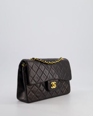 *STUNNING VINTAGE* Chanel Vintage Small Classic Double Flap Bag in Lambskin Leather with 24k Gold Hardware