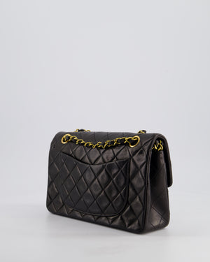 *STUNNING VINTAGE* Chanel Vintage Small Classic Double Flap Bag in Lambskin Leather with 24k Gold Hardware