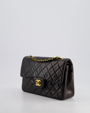 *STUNNING VINTAGE* Chanel Vintage Small Classic Double Flap Bag in Lambskin Leather with 24k Gold Hardware