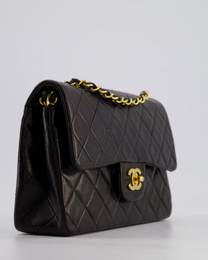*STUNNING VINTAGE* Chanel Vintage Small Classic Double Flap Bag in Lambskin Leather with 24k Gold Hardware