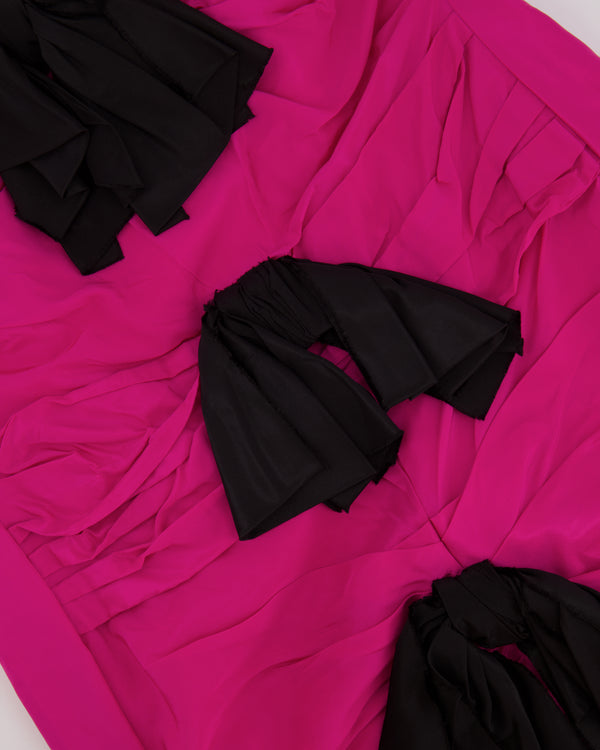 Carmen March Fucsia with Bows Sleeveless Dress Size 40 (UK12)