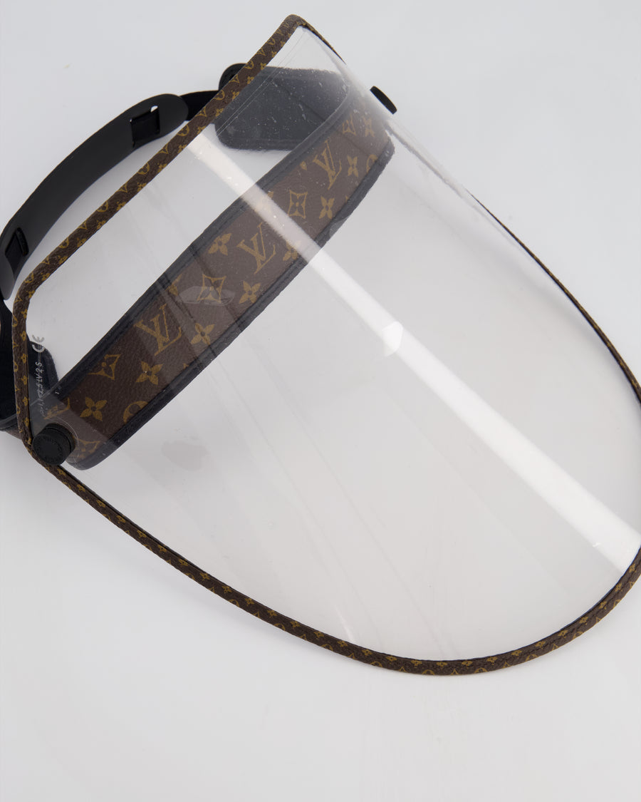 Louis Vuitton Translucent Visor With Brown Monogram Canvas and Black Leather Strap