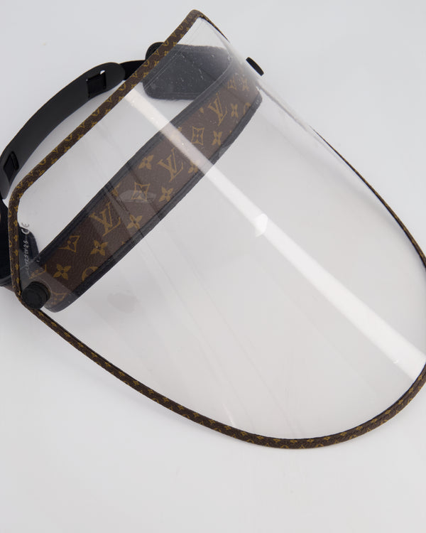 Louis Vuitton Translucent Visor With Brown Monogram Canvas and Black Leather Strap