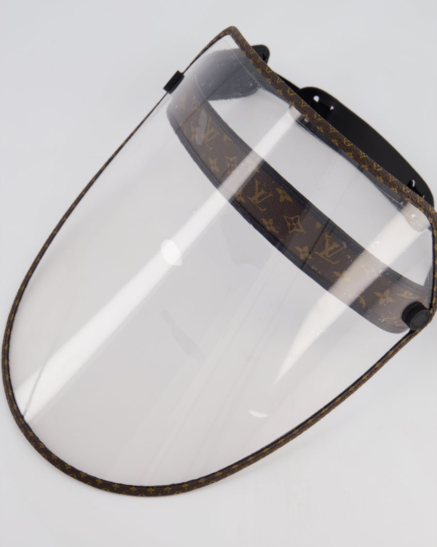Louis Vuitton Translucent Visor With Brown Monogram Canvas and Black Leather Strap