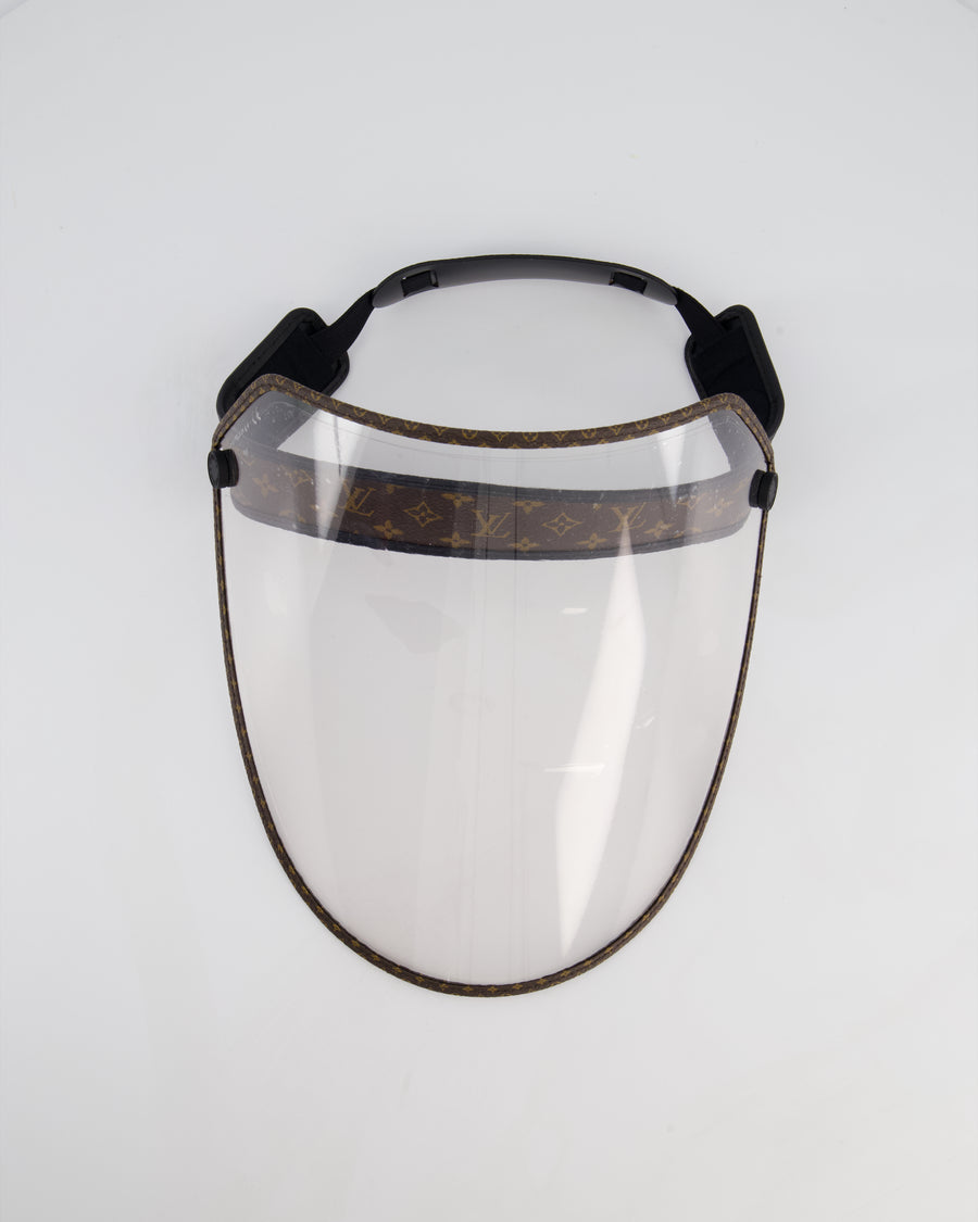 Louis Vuitton Translucent Visor With Brown Monogram Canvas and Black Leather Strap