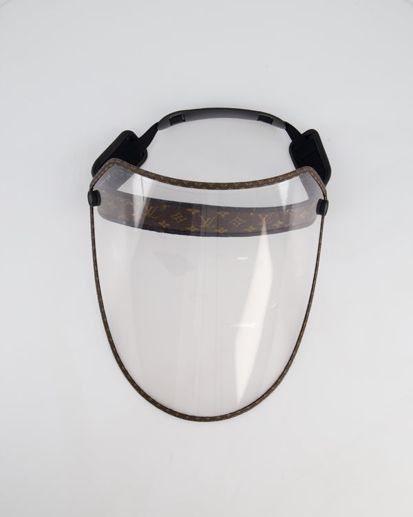 Louis Vuitton Translucent Visor With Brown Monogram Canvas and Black Leather Strap