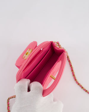 *RARE* Chanel Pink Nano Mini Kelly Bag in Pink Quilted Jersey with Brushed Antique Gold Hardware